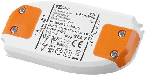 Goobay Led Trafo V W V Dc F R Leds Bis W Gesamtlast Wtd