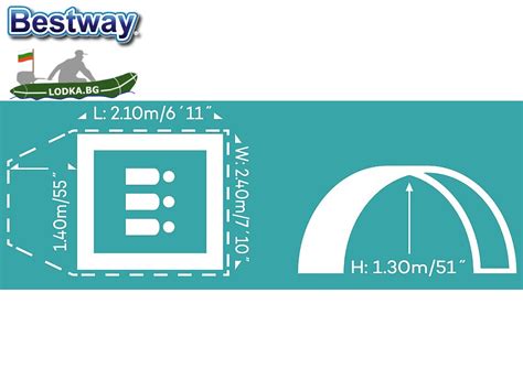 BESTWAY 68090 - ТРИМЕСТНА палатка "Active Mount 3", Размери: (210+1.40 ...