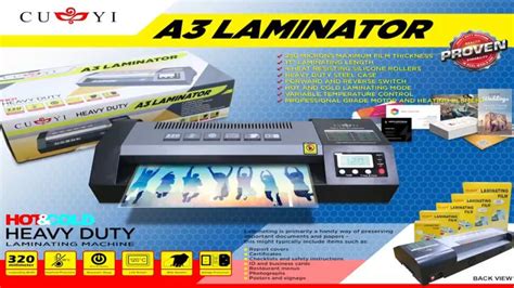 Cuyi A A Size Laminator Hot Cold Reverse Function V Heavy