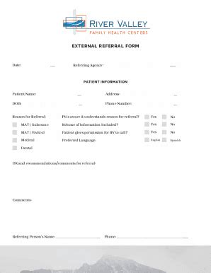 Fillable Online External Referral Form Fax Email Print Pdffiller