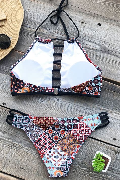 Miraculous Garden Halter Bikini Set