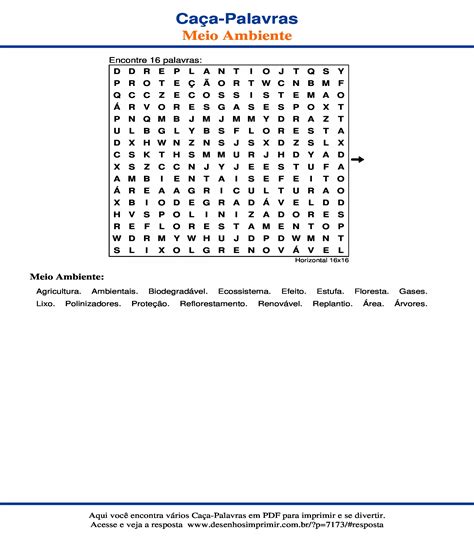 Ca A Palavras De Meio Ambiente Imprimir Desenhos Imprimir