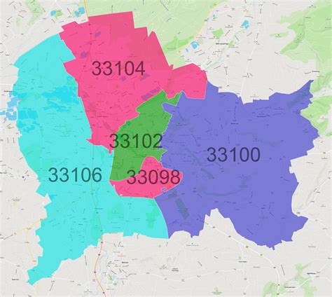 Paderborn Postleitzahlen Karte AtlasBig