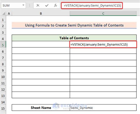 How To Create Dynamic Table Of Contents In Excel 3 Easy Methods