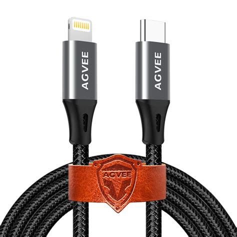 Agvee Pack Ft Long Usb C To Lightning Cable Seamless Type C End