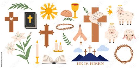 easter sticker pack religious christian signs  symbols bible