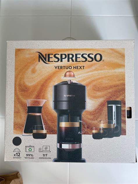 Bnib Nespresso Vertuo Next Coffee Machine Aeroccino Milk Frother