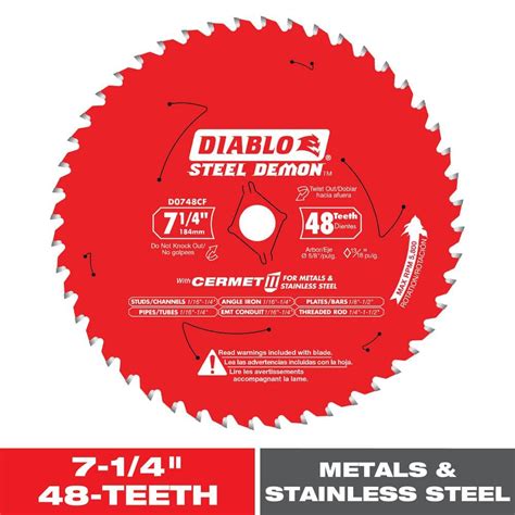 DIABLO 7 1 4in X 48 Teeth Steel Demon Cermet II Saw Blade For Medium