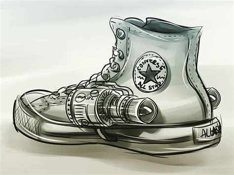 Converse Shoe Sketch at PaintingValley.com | Explore collection of Converse Shoe Sketch