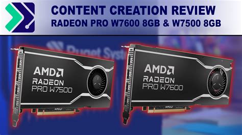 Amd Radeon Pro W7600 And W7500 Content Creation Review Puget Systems