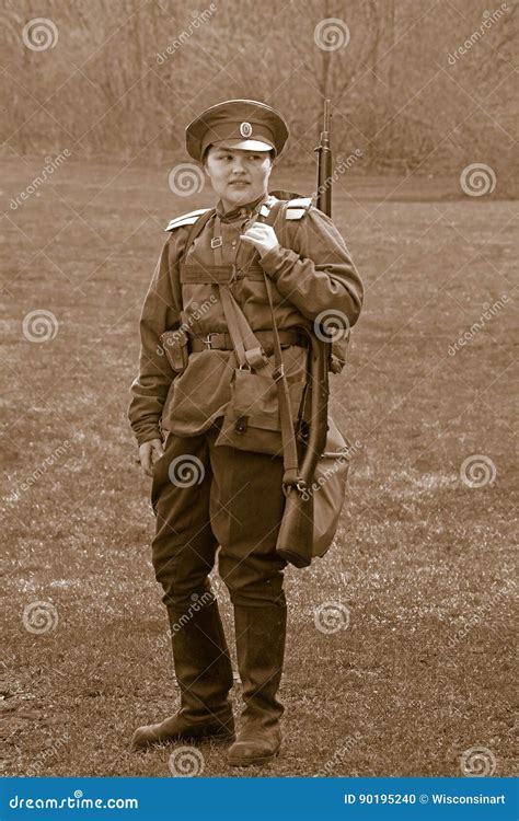 Wwi Russian Female Woman Soldier Editorial Image Image Of Uniform