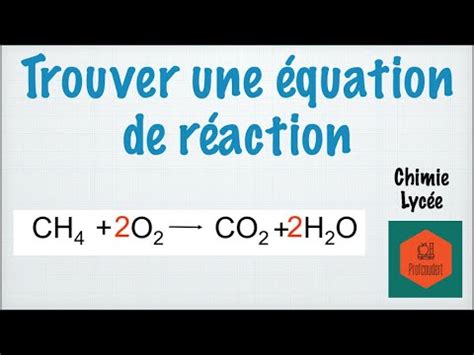 Trouver Une Quation De R Action Youtube