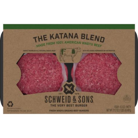 Schweid Sons Ground Beef Burgers Fresh Wagyu The Katana Blend