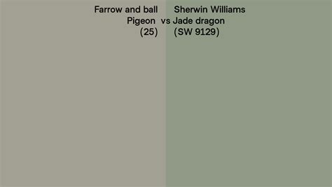 Farrow And Ball Pigeon 25 Vs Sherwin Williams Jade Dragon SW 9129