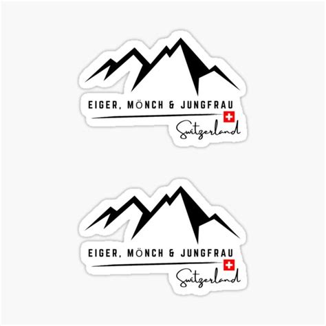 Eiger M Nch And Jungfrau Trilogy Swiss Famous Skyline X Sticker