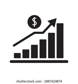 Increase Money Growth Icon Progress Marketing Stock Vector Royalty