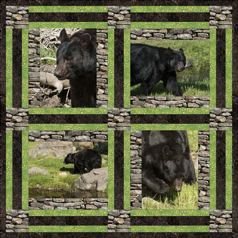 Black Bear Quilt Block Set Bear Quilts Quilts Quilt Blocks