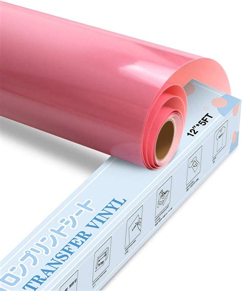 YRYM HT Heat Transfer Vinyl 12 X 5ft Pink Premium HTV Vinyl Roll For