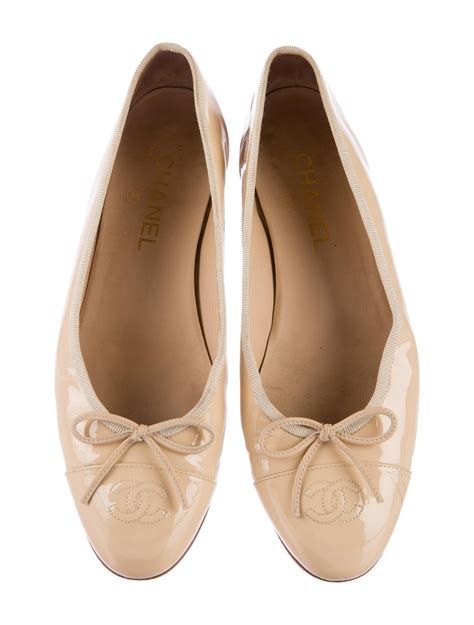 Chanel Patent Leather Ballet Flats Shoes Cha The Realreal