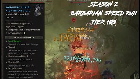 Diablo Barbarian Hota T Speed Run Season Sanguine Chapel