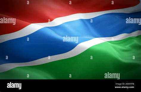 Gambia Waving Flag National 3d Gambian Flag Waving Sign Of Gambia