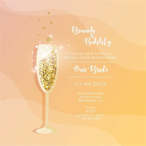 Premium Vector Brunch And Bubbly Bridal Shower Vector Illustration