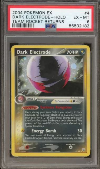 POKEMON DARK ELECTRODE EX Team Rocket Returns Holo Rare 4 PSA 6 EUR 5