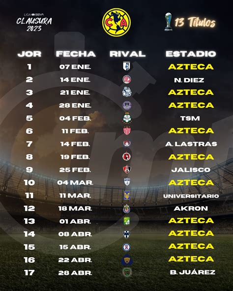 Introducir Imagen Calendario De Club Am Rica Abzlocal Mx