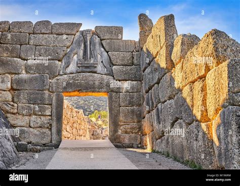 La Puerta De Los Leones Micenas Peloponeso Grecia Fotograf A De