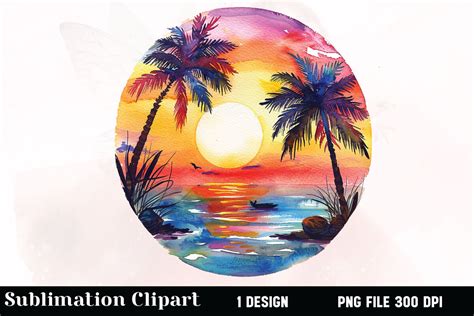 Watercolor Sunset Clipart Png Graphic by Vertex · Creative Fabrica