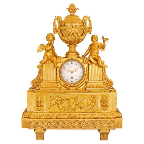 Large Belle Époque Style Antique French Ormolu Cartel Clock by Bertoud