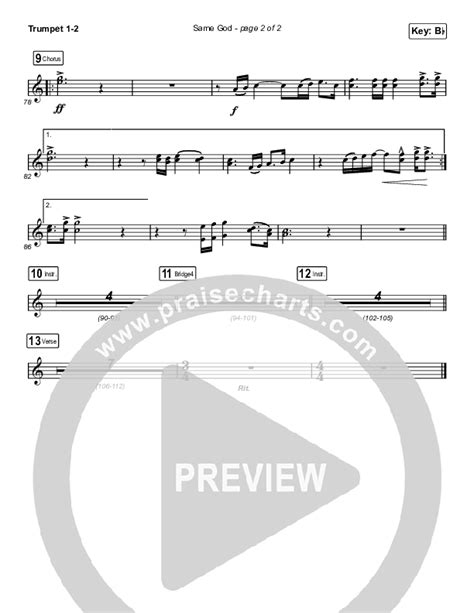 Same God Sing It Now SATB Trumpet Sheet Music PDF Elevation Worship