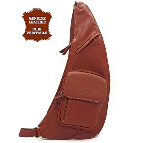 Sacoche holster cuir véritable sac de poitrine à bandoulière homme