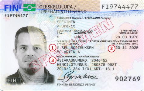 Residence Permit Card Maahanmuuttovirasto