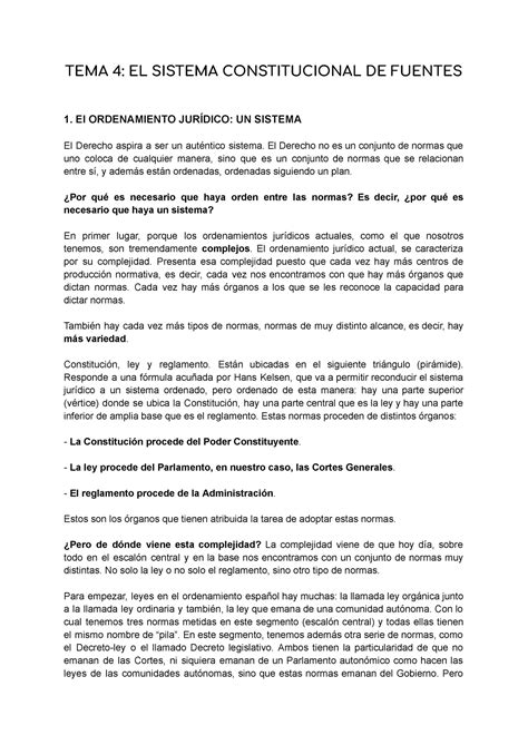 Tema El Sistema Constitucional De Fuentes Tema El Sistema