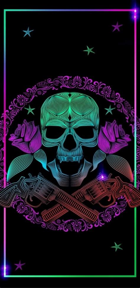 Skulls Sugar Skull Wallpaper, Neon Wallpaper, Wallpaper Backgrounds ...