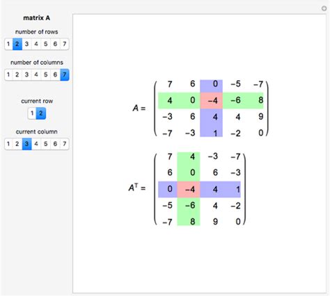 Matrix Transpose - Wolfram Demonstrations Project