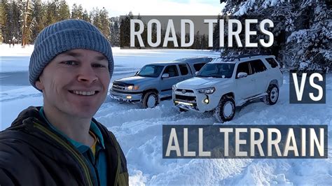 All Terrain Tires Vs Road Tires In Snow Youtube