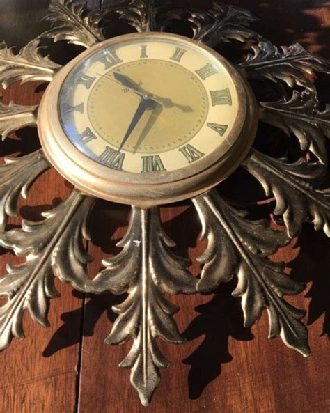 Vintage United Starburst Electric Wall Clock Mid Century Etsy