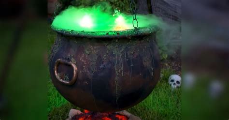 How To Make Bubbling Witchs Cauldron With Glowing Coals On A Budget