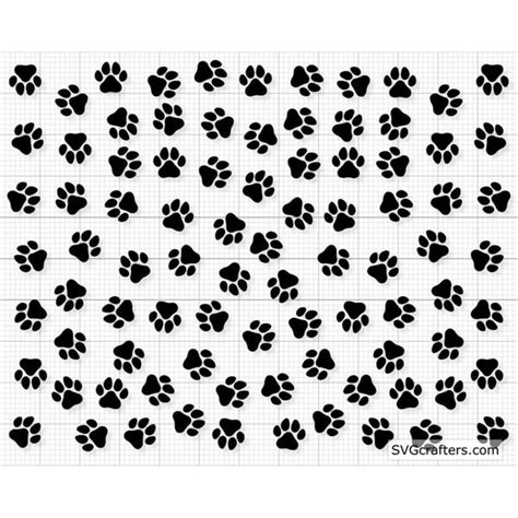 Paw Seamless Pattern svg, Paw Print svg, dog paw print svg, - Inspire ...