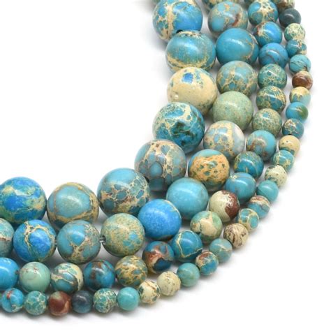 Blue Imperial Jasper Beads 4mm 6mm 8mm 10mm Blue Turquoise Etsy