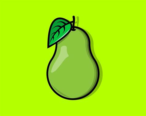 Vector Illustration Pear Fruit Icon Flat Design Colorful 9155404