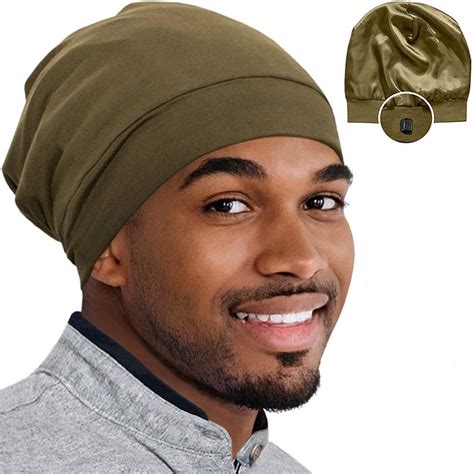 Silk Satin Bonnet For Men Hair Cover Sleep Cap Head Wraps For Sleeping