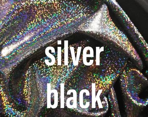 4 Way Stretch Solid Holographic Spandex Fabric Black Etsy