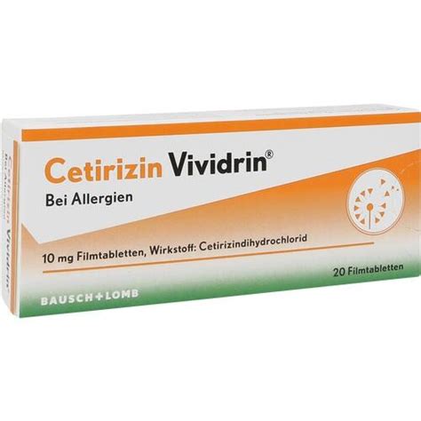 CETIRIZIN Vividrin 10 mg Filmtabletten 20 St - Kombi Augen & Nase ...