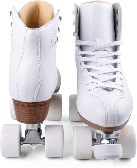 Deluxe 2-Layer Microfiber Leather Roller Skates for Women/Men/Kids - White EU 41/US Women 9/US ...