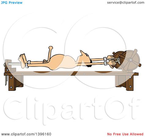 Clipart Of A Cartoon Turned On Naked Caucasian Man Tied Up Naked On A