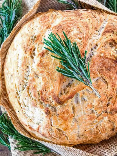 No Knead Rustic Rosemary Bread Three Olives Branch