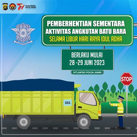 Ditlantas Polda Jambi Kembali Hentikan Mobilisasi Angkutan Batu Bara